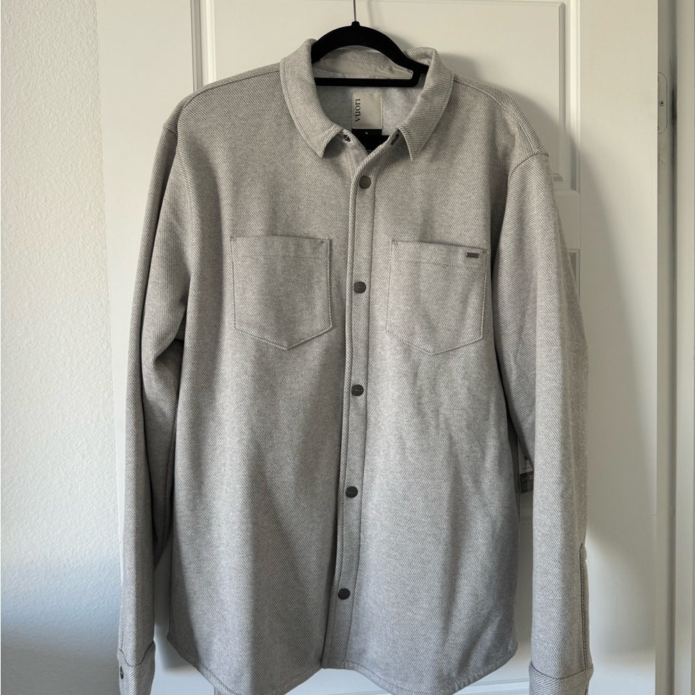 Vuori Del Mar Fleece Shirt Jacket Heather Gray Size XL NWT $198 - Picture 2 of 4